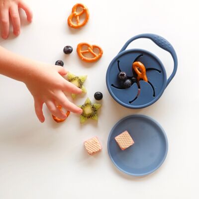 Collapsible Silicone Snack Pot - Navy