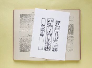 Sœurs Bronte romans livre dos encre dessin Art print - A5 - 14,8 x 21 6
