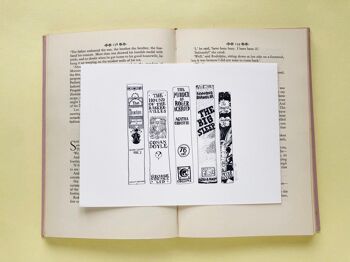 Classic Detectives Novels Book Spine Ink Drawing Art print - A5 - 14,8 x 21 1