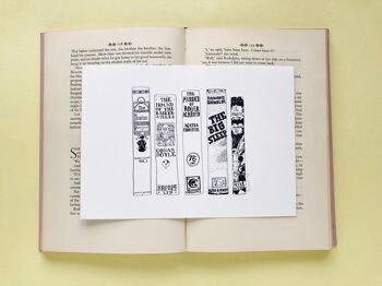 Classic Detectives Novels Book Spine Ink Drawing Art print - A5 - 14,8 x 21 2