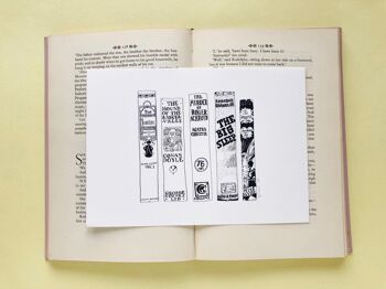 Classic Detectives Novels Book Spine Ink Drawing Art print - A5 - 14,8 x 21 3