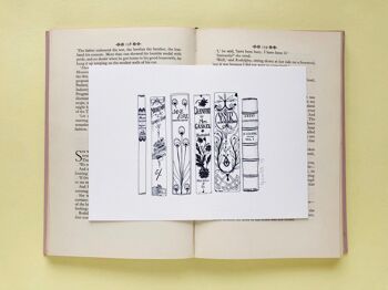 Romans victoriens classiques Book Spine Ink Drawing Art print - A5 - 14,8 x 21 2