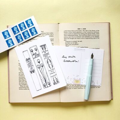 Cartolina del dorso del libro delle sorelle Bronte perfetta per l'inserimento nel diario o la pianificazione