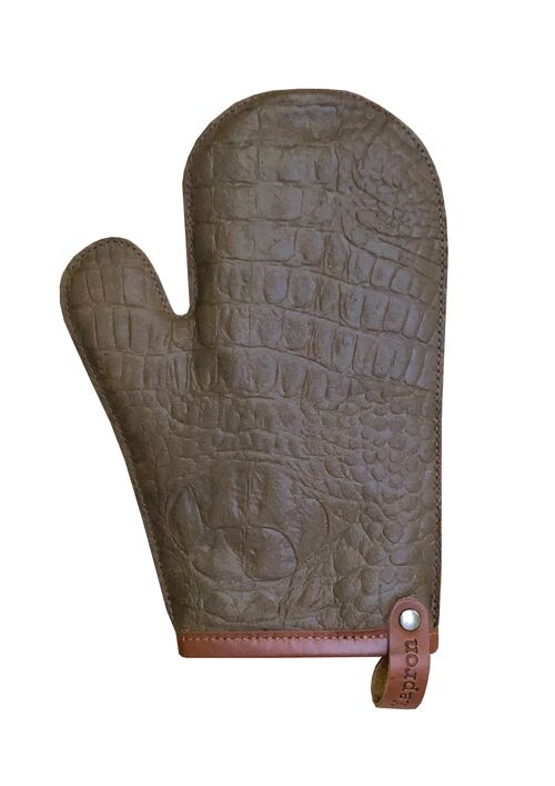 Xapron leather (BBQ) oven glove Caiman - color Rust