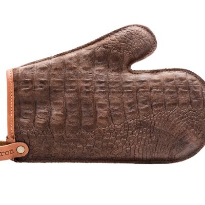 Xapron leather (BBQ) oven glove Caiman - color Brown