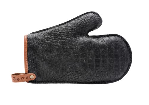 Xapron leather (BBQ) oven glove Caiman - color Black