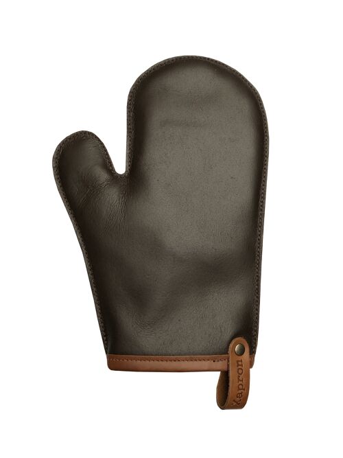 Xapron leather (BBQ) oven glove Utah - color Choco