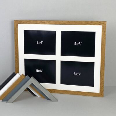 40x50cm Frame, Holds Four 8x6" Photos. Multi Aperture Frame