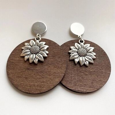 Sunflower Wooden Ethnic Style Women's Earrings Accessories