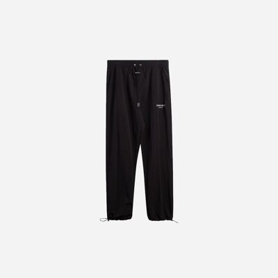 Black Textured Nylon Joggers