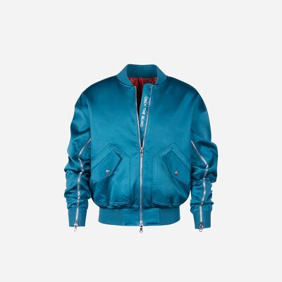 Signature Satin Pine Bomber Jacket