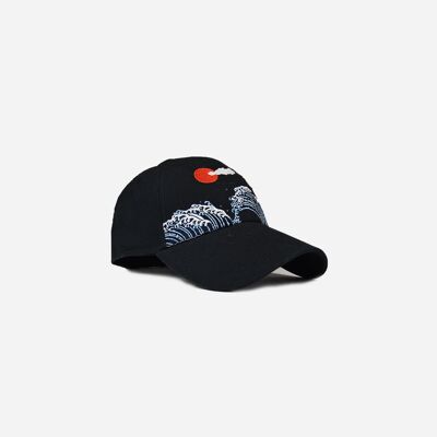 Wave Black Baseball Cap