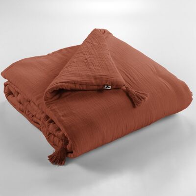 GAÏA Terracotta Cotton Gauze Bed End 90 x 200 cm