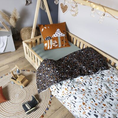 Juego de ropa de cama (Funda nórdica + 1 Funda de almohada) Algodón estampado 140 x 200 cm AMANITE