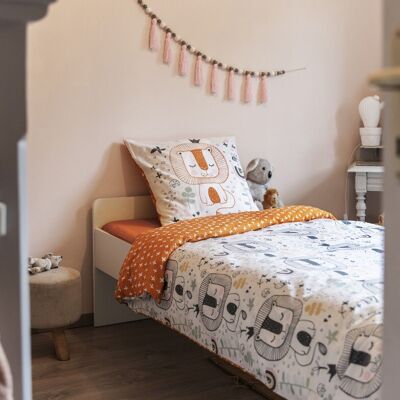 Bed linen set (Duvet cover + 1 Pillowcase) Printed cotton 140 x 200 cm CHARLIE