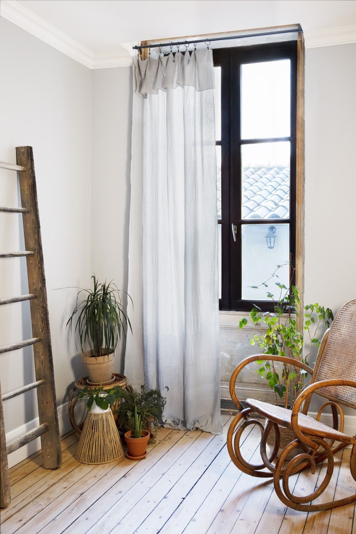 Cortina ajustable + 8 anillas de clip Gasa de algodón 140 x 300 cm GAÏA Nuage