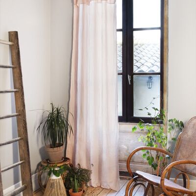 Adjustable curtain + 8 clip rings Cotton gauze 140 x 300 cm GAÏA Marshmallow