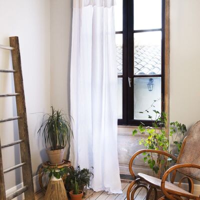 Verstellbarer Vorhang + 8 Clipringe Baumwollgaze 140 x 300 cm GAÏA Chantilly