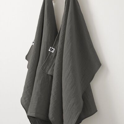 Lot de 2 essuie-mains Gaze de coton 50 x 70 cm GAÏA Granit