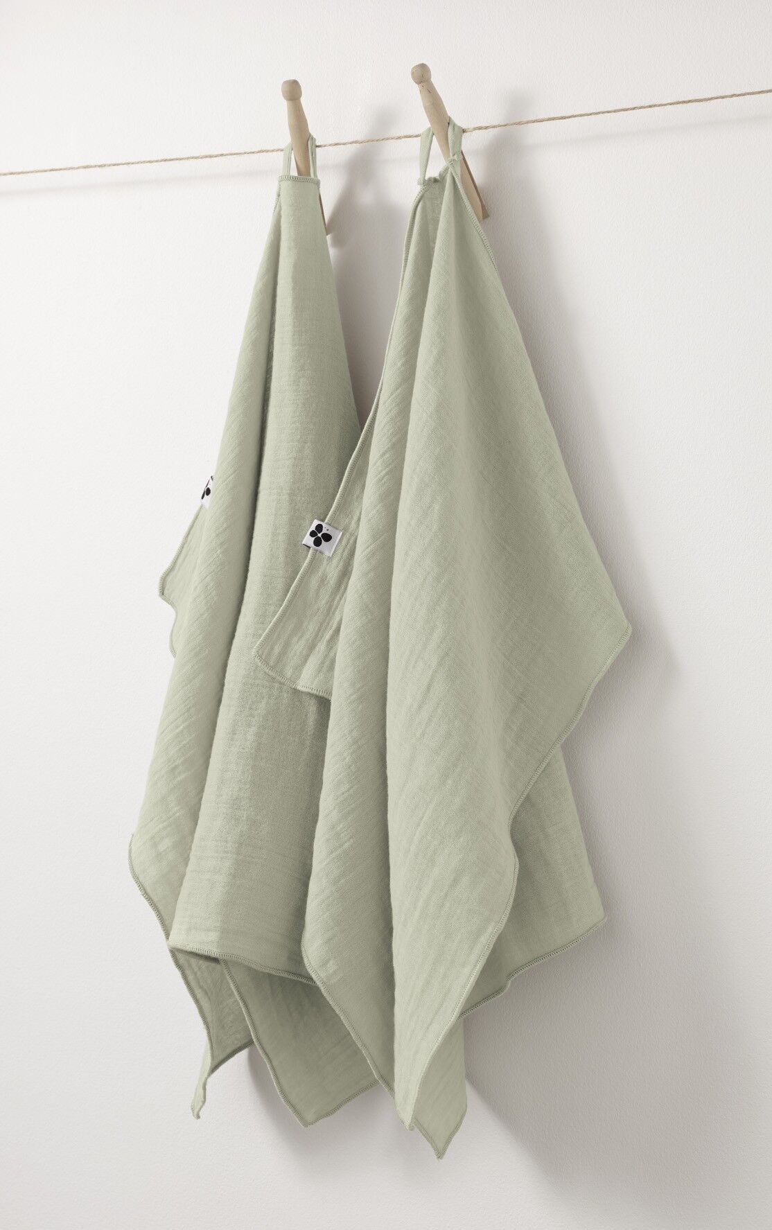 Set di 2 asciugamani in garza di cotone 50 x 70 cm GAÏA Verde acqua