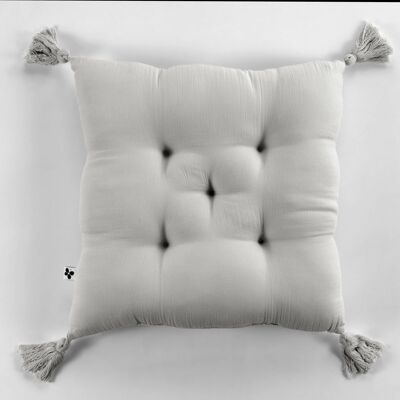 5-point padded cushion with pompoms Cotton gauze 40 x 40 cm GAÏA Nuage