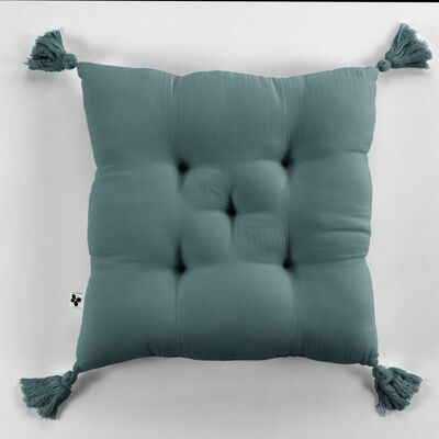 5-point padded cushion with pompoms Cotton gauze 40 x 40 cm GAÏA Duck