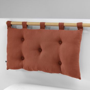 Tête de lit 5 boutons avec passants Gaze de coton 50 x 80 cm GAÏA Terracotta 1