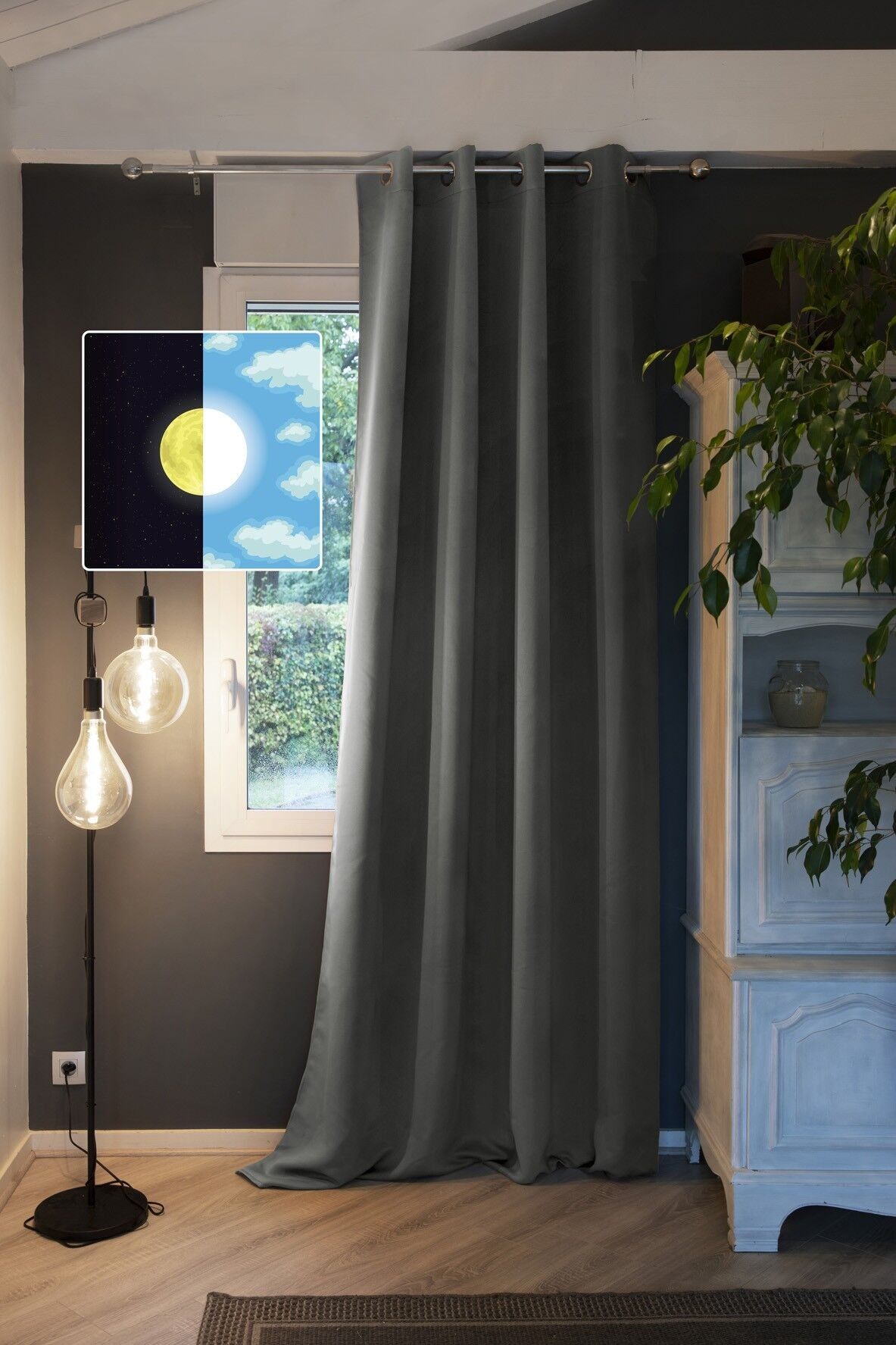 Blackout curtain 140 x 260 cm OBSCURE Anthracite
