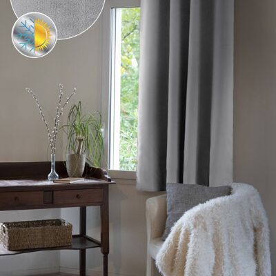 Blackout curtain + fleece 140 x 180 cm LAPONIE Light gray