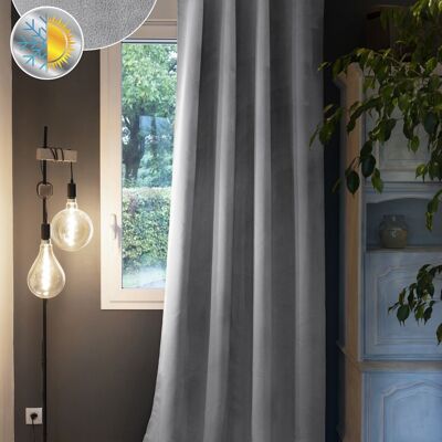 Blackout curtain + fleece 140 x 260 cm LAPONIE Light gray