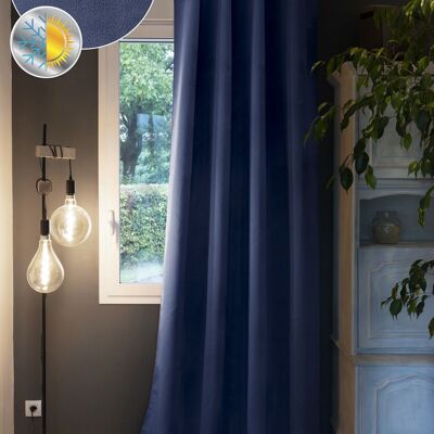 Blackout curtain + fleece 140 x 260 cm LAPONIE Blue