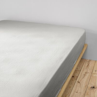 Cotton Gauze fitted sheet 90 x 190 cm GAÏA Cloud