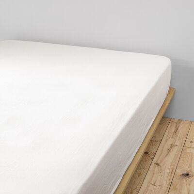 Cotton gauze fitted sheet 90 x 190 cm GAÏA Chantilly