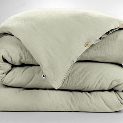 GAÏA Bettbezug aus Baumwollgaze 140 x 200 cm Wassergrün