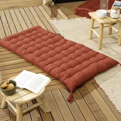 Floor mattress with pompoms 60 x 120 cm KALA Terracotta
