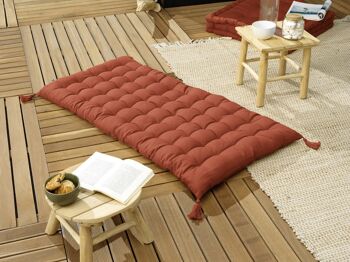 Matelas de sol avec pompons 60 x 120 cm KALA Terracotta 1