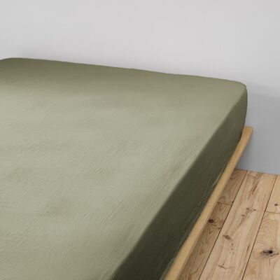 Cotton Gauze fitted sheet 140 x 190 cm GAÏA Rosemary