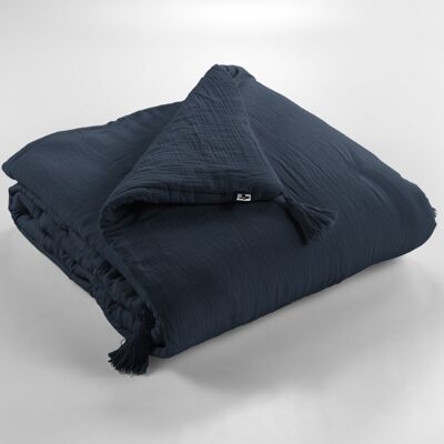 Cotton Gauze Bed End 90 x 200 cm GAÏA Minuit