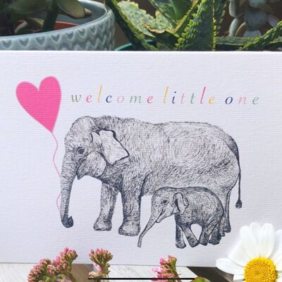Welcome Little One card - Pink