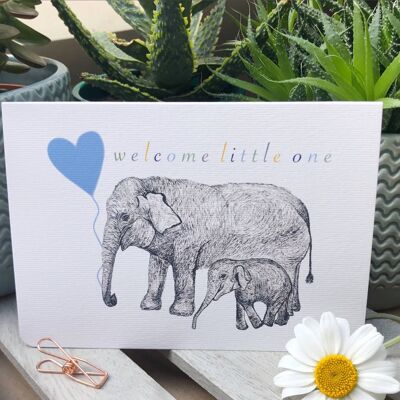 Welcome Little One card - Blue
