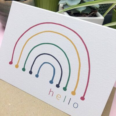 Rainbow Hello card