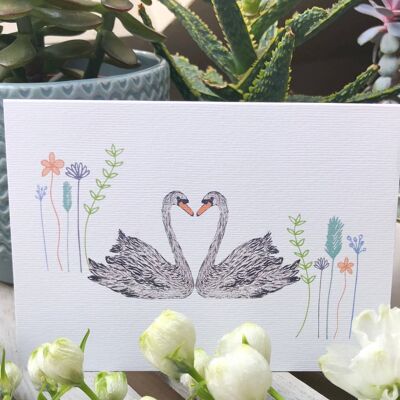 Swan Love Greeting Card