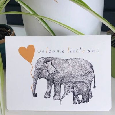 Welcome Little One Card - yellow