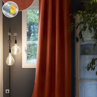 Blackout curtain + fleece 140 x 260 cm LAPONIE Terracotta