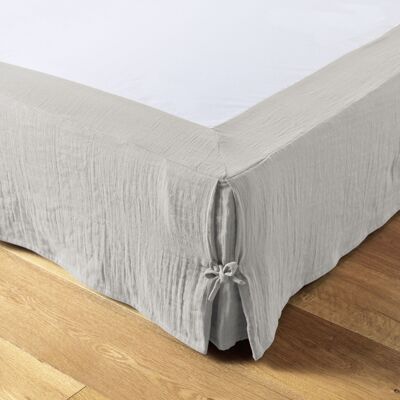 Cotton gauze bed skirt 140 x 190 cm GAÏA Cloud