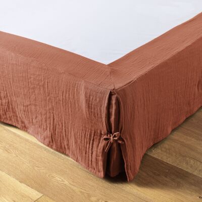 Falda de cama de gasa de algodón 140 x 190 cm GAÏA Terracota