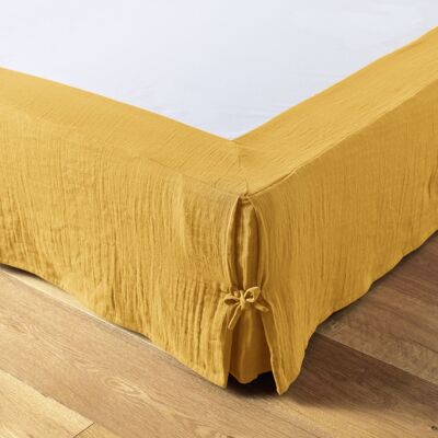 Falda de cama de gasa de algodón 140 x 190 cm GAÏA Safran