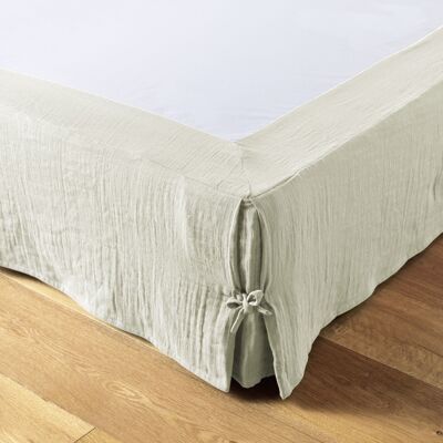 Falda de cama de gasa de algodón 140 x 190 cm GAÏA Verde agua