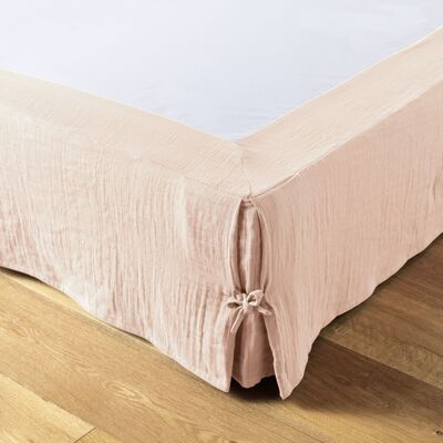 Gonna da letto in garza di cotone 140 x 190 cm GAÏA Marshmallow
