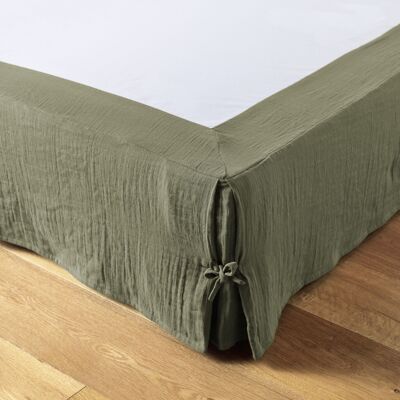 Cotton gauze bed skirt 140 x 190 cm GAÏA Rosemary